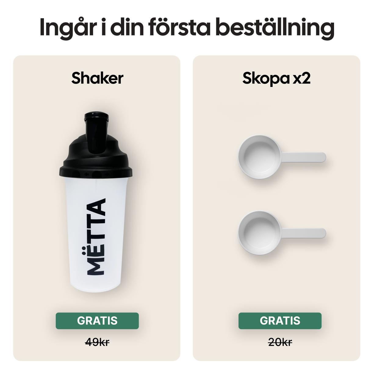 MËTTA first order free meal kit (free shaker + free 2 scoops