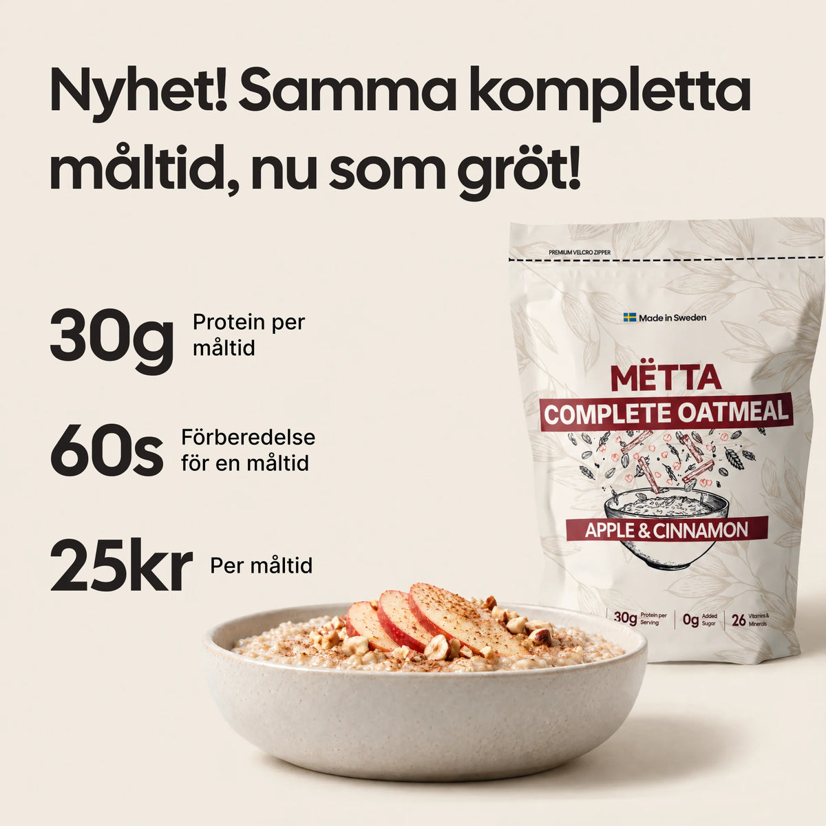 Complete Oatmeal Apple & Cinnamon